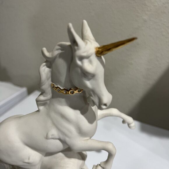 White Unicorn The Messenger Of Love By David Cornell 1985 Porcelain - Picture 3 of 10